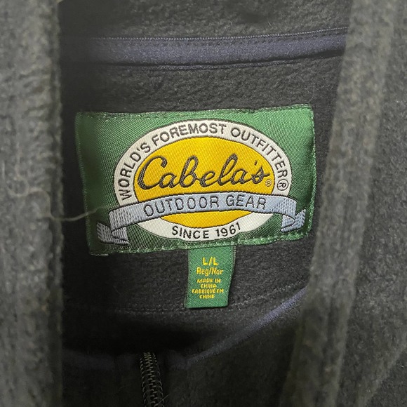 Cabela's Vest Black Full Zip Size L Fleece Polyester - Picture 2 of 4
